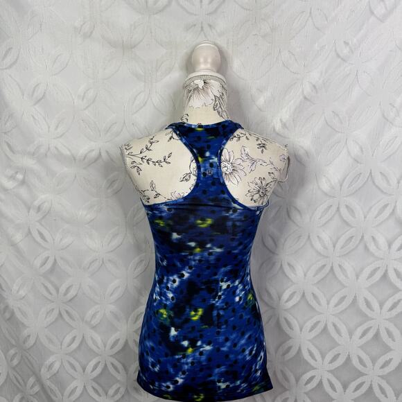 Lululemon Cool Racerback Windy Blooms Sapphire Blue Multi Tank Top Size 2 - Picture 7 of 8